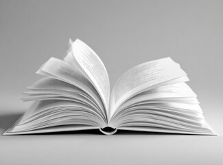 Obraz premium Open book, pages spread, light gray background