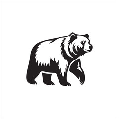 Grizzly Bear Icon Silhouette Logo