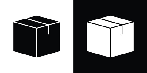 Package icon. The black silhouette vector