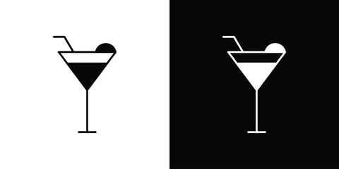 Martini glass icon. The black silhouette vector