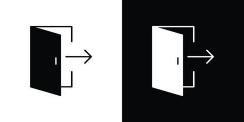 Logout icon. The black silhouette vector