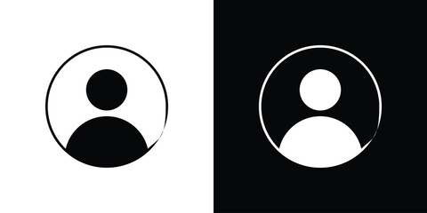 Login icon. The black silhouette vector