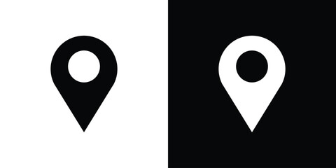 Location icon. The black silhouette vector
