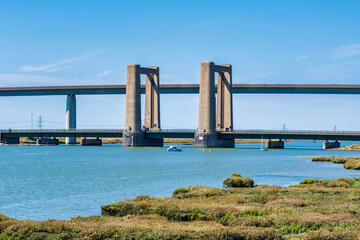 The Kingsferry Bridge that links the Isle of Sheppey to Kent in the South East of England