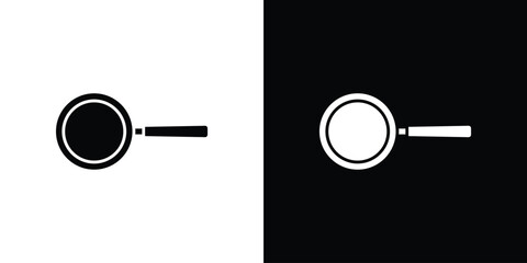 Frying pan icon. The black silhouette vector