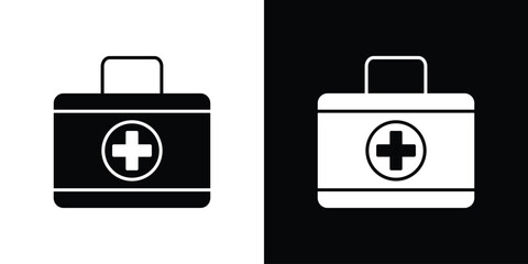 First aid icon. The black silhouette vector