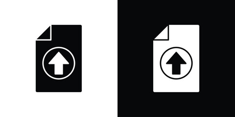 File upload icon. The black silhouette vector