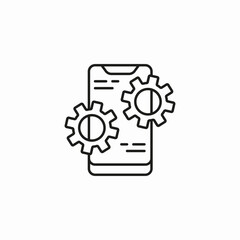 phone settings gears icon sign vector