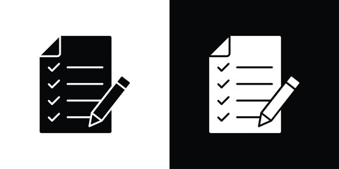 Exam icon. The black silhouette vector