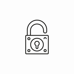 unlocked open padlock icon sign vector