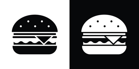 Burger icon. The black silhouette vector