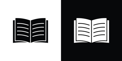 Book icon. The black silhouette vector