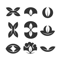 Leaf icon set for eco and nature concept design