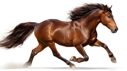 Obraz premium Horse galloping isolated on pure white background