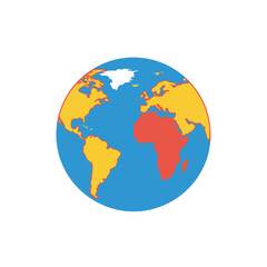 Colorful Flat Earth Globe with Distinct Continent Colors