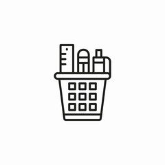 pen holder organizer icon sign vector