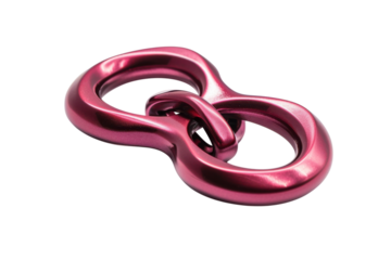 A striking pink infinity knot perched on a clean surface, symbolizing endless possibilities and creativity in a contemporary setting isolated on transparent background