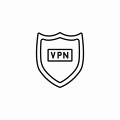 vpn shield security icon sign vector
