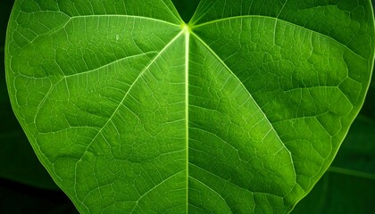 Obraz premium Close-up of a vibrant green leaf