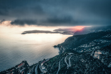 View of the French Riviera from the Alps