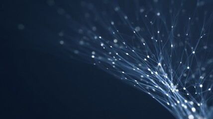 Intricate neural network web with glowing nodes. AI image