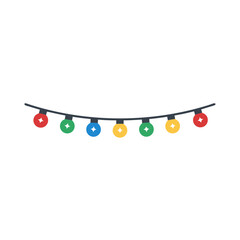 Colorful Christmas String Lights Decoration Vector Illustration