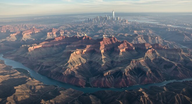 Canyon Meets City - A Surreal Landscape Fusion.