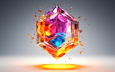 Fluid Abstract 3D Splash in Vivid Multicolor. Colorful liquid splash creating a dynamic wave effect in bright tones