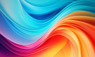 Fluid Abstract 3D Splash in Vivid Multicolor. Colorful liquid splash creating a dynamic wave effect in bright tones