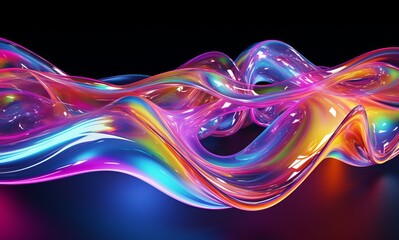 Fluid Abstract 3D Splash in Vivid Multicolor. Colorful liquid splash creating a dynamic wave effect in bright tones