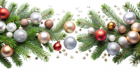 Sparkling baubles and festive greenery create a vibrant Christmas decoration for holiday celebrations baubles, christmas, tree, decoration, greenery, sparkles, festive, holiday, ornaments, celebration