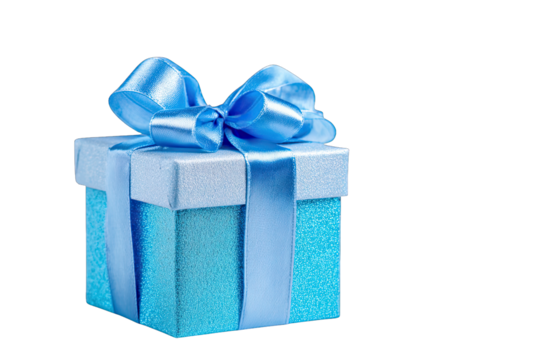 blue gift box isolated on white background birthday celebration concept