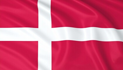 Denmark flag with red field and white Nordic cross.
