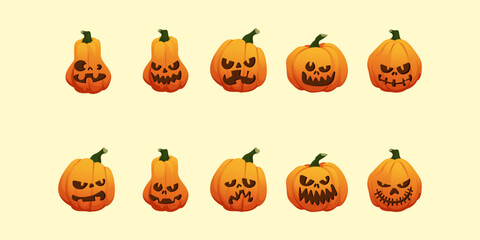 Halloween Scary Pumpkin Illustration