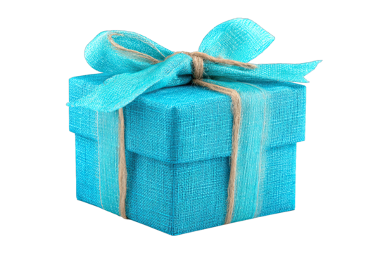 blue gift box isolated on white background birthday celebration concept