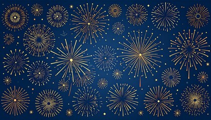 Fireworks display on a navy background