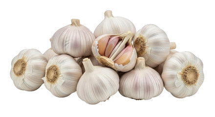 harvest bounty a pile of organic garlic bulbs, ready for use