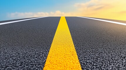 Fototapeta premium Asphalt Road Leading to a Sunset Sky