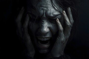 Concept or metaphor about some negative human emotions such as fear, anxiety,despair or horror.