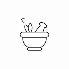 mortar pestle herbs icon sign vector