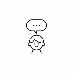 person with speechbubble icon sign vector