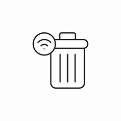 smart trash bin icon sign vector