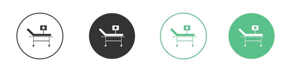 Hospital bed icon for design and web.