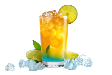 cocktail glass isolated on white background tropical drink