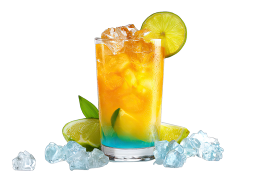 cocktail glass isolated on white background tropical drink
