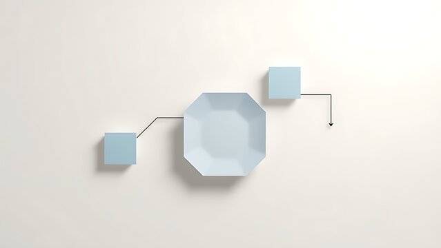 Modern geometric flow diagram on neutral background, representing business efficiency and optimization.