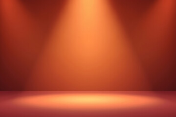 Naklejka premium Illuminated Stage A Spotlight's Embrace on an Empty Platform a Canvas of Warmth and Shadow Beckoning Performance