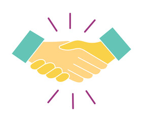 Obraz premium Handshake icon vector illustration,Agreement and partnership symbol in flat design