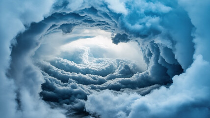 Dramatic swirling clouds form a breathtaking skyscape, inspiring awe and wonder, perfect for dreamy designs