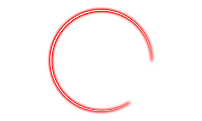 Glowing Neon Red Circular Ring Frame with Transparent Background